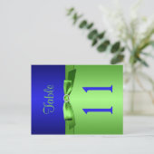 Two Sided Lime and Royal Blue Table Number (Standing Front)