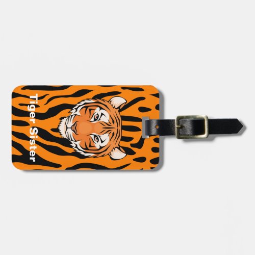Two sided luggage tag Tiger Sister theme