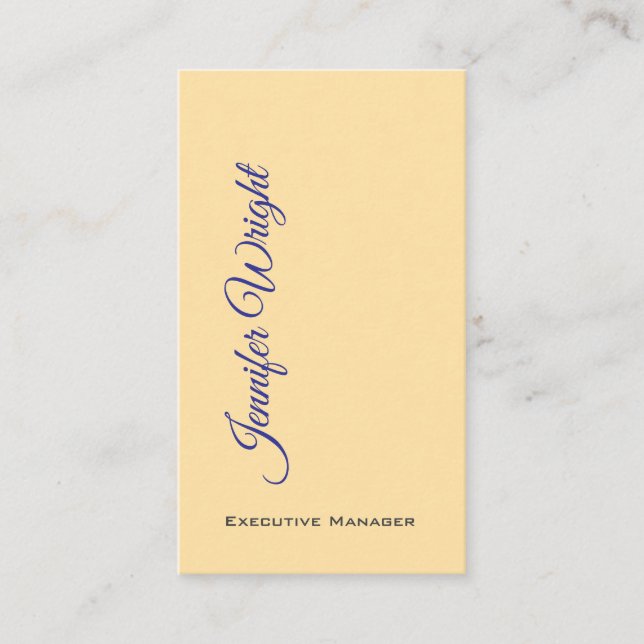 Two sided minimalist unique modern beige plain business card (Front)