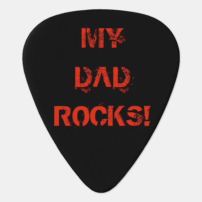 Two sided my dad rocks guitar pick (Front)