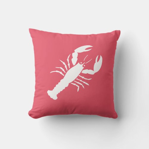 Two_Sided Nautical Pink Lobster Throw Pillow