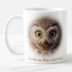Two-Sided Northern Saw-whet Owl Coffee Mug Design