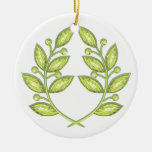 Two Sided Ornament With Crystal Laurel Wreath at Zazzle