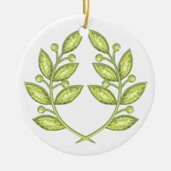 Two Sided Ornament With Crystal Laurel Wreath by Taniastore at Zazzle