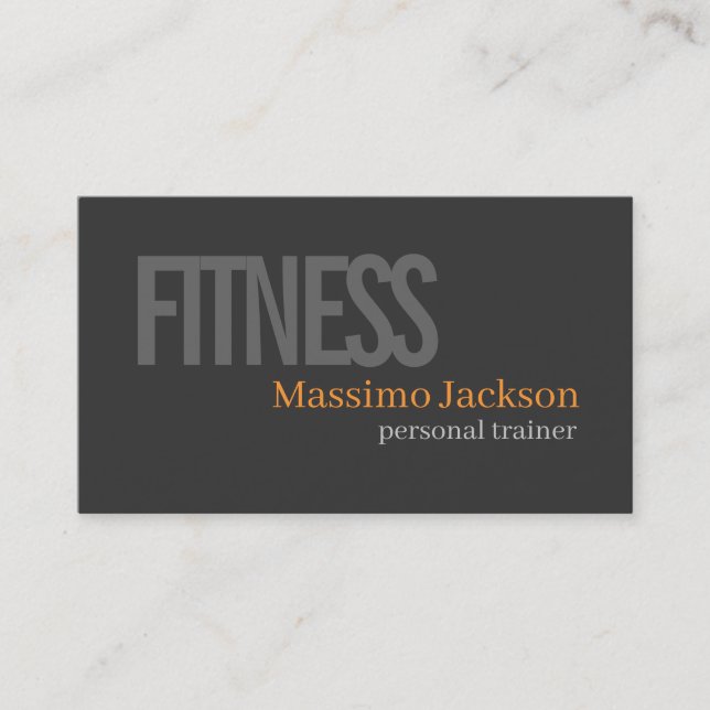 Two Sided Personal Trainer Modern Professional Business Card (Front)