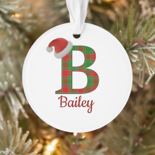 Two_Sided Personalized B NamePicture Ornament