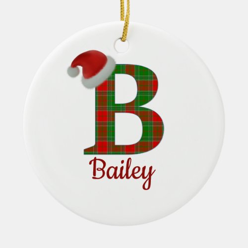 Two_Sided Personalized B NamePicture Ornament