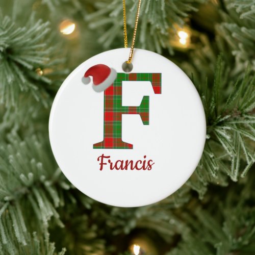 Two_Sided Personalized F NamePicture Ornament