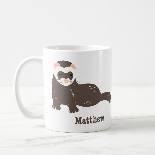 Two-Sided Personalized Ferret Owners Coffee Mug (Left)