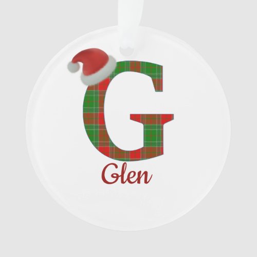 Two_Sided Personalized G NamePicture Ornament