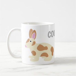 Two-Sided Personalized Gray and Light Brown Rabbit Coffee Mug