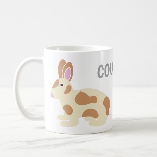Two_Sided Personalized Gray and Light Brown Rabbit Coffee Mug