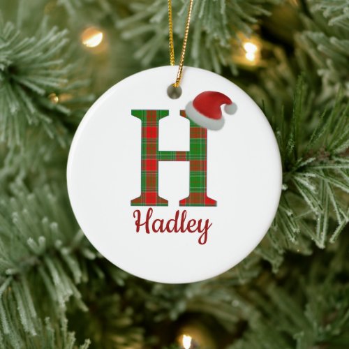 Two_Sided Personalized H NamePicture Ornament