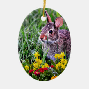 Two-Sided Personalized Happy Easter  Ceramic Ornament