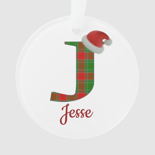 Two_Sided Personalized J NamePicture Ornament
