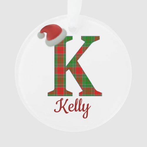 Two_Sided Personalized K NamePicture Ornament