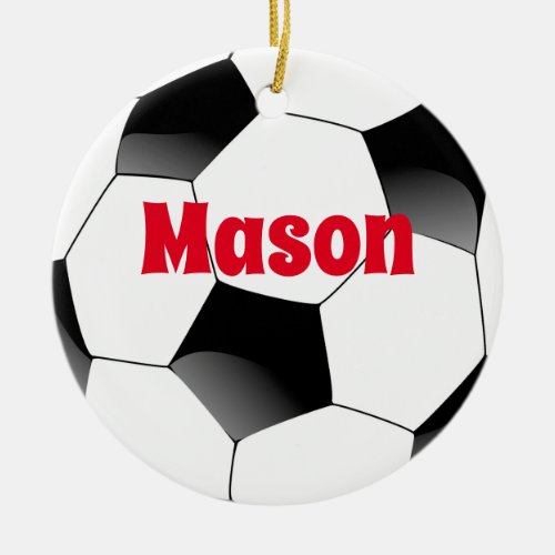 Two_Sided Personalized Soccer Christmas Ornament