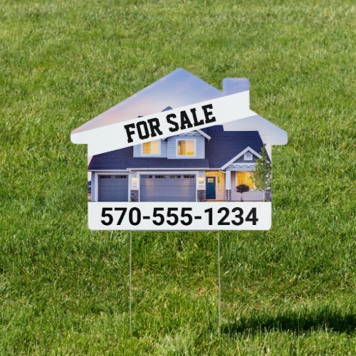 Two Sided Photo House For Sale by Owner Sign