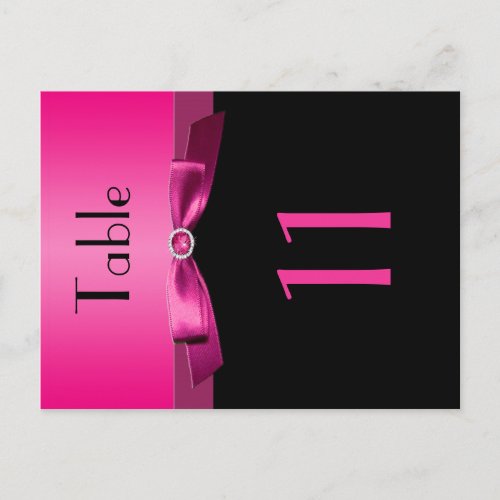 Two Sided Pink and Black Table Number