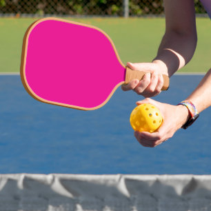 Two Sided Pink and Blue Simple Initials Design Pickleball Paddle