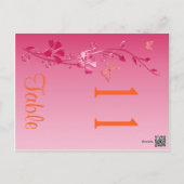 Two Sided Pink and Orange Floral Table Number (Back)