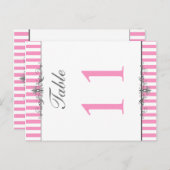 Two Sided Pink and White Striped Table Number (Front/Back)