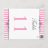 Two Sided Pink and White Striped Table Number (Back)
