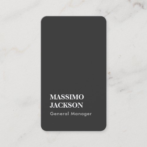 Two Sided Plain Grey Trend Minimalist Professional Business Card
