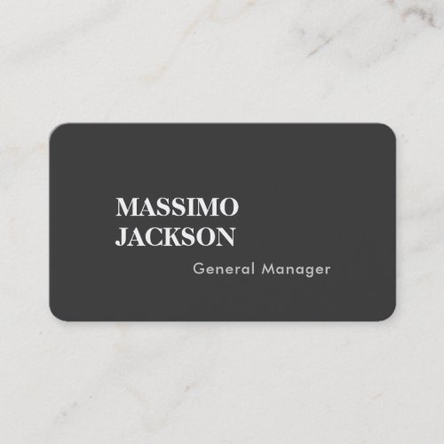 Two Sided Plain Grey Trend Minimalist Professional Business Card