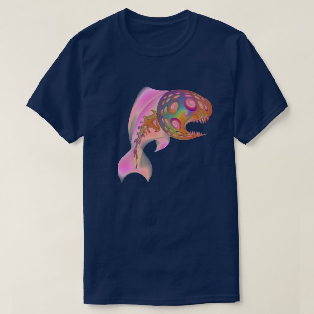 Two sided psychedelic fish shirt (Design Front)