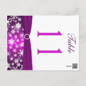 Two-sided Purple White Snowflakes Table Number (Back)