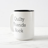 Two sided Quilty Friends Rock mug (Front Left)