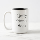Two sided Quilty Friends Rock mug (Left)