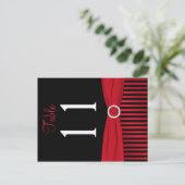 Two Sided Red and Black Striped Table Number (Standing Front)