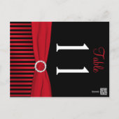 Two Sided Red and Black Striped Table Number (Back)