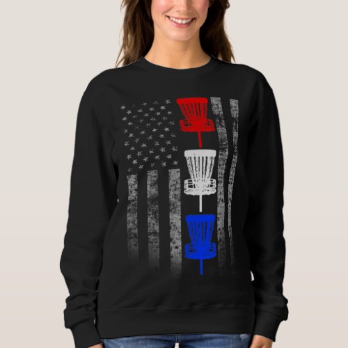 Two Sided Red White and Blue Disc Golf Flag Sweatshirt