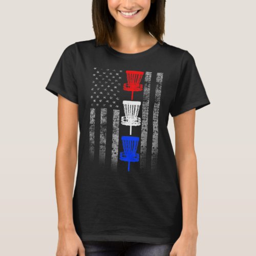Two Sided Red White and Blue Disc Golf Flag T_Shirt