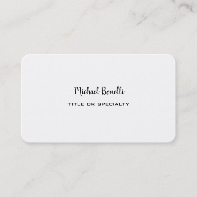 Two Sided Rounded Corner Professional Modern Plain Business Card (Front)