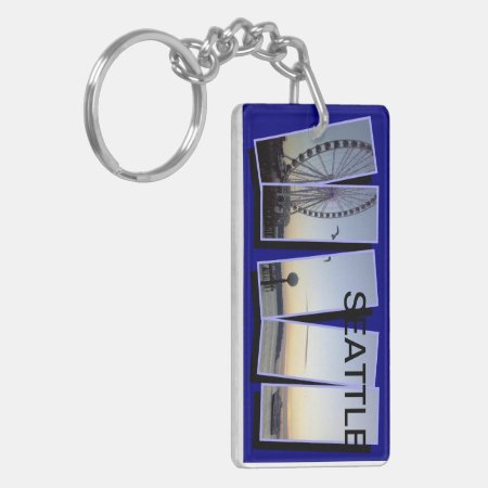 Two Sided Seattle Key Ring