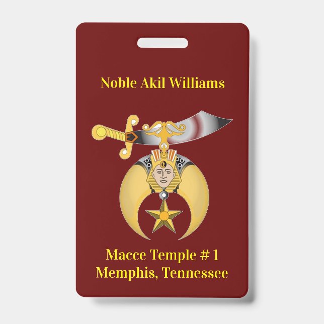 Two Sided Shriners Badge (Front)