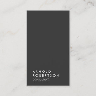 Two Sided Simple Plain Gray Trendy Minimalist Business Card