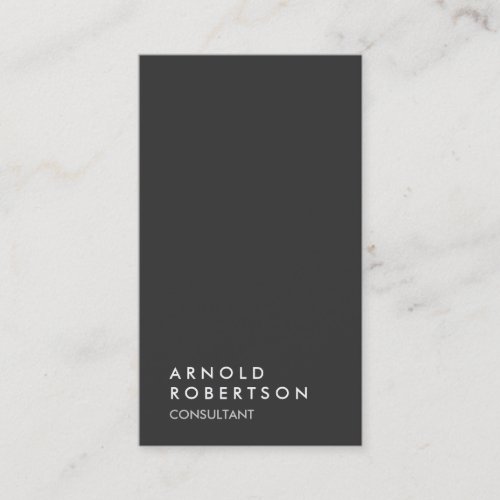 Two Sided Simple Plain Gray Trendy Minimalist Business Card