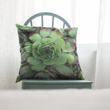 Two Sided Succulent Photo Throw Pillow