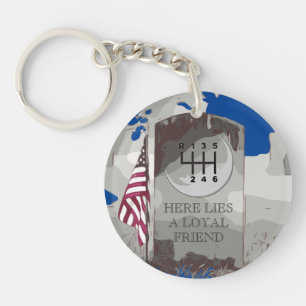 Two-Sided TOMBSTONE MANUAL KEYCHAIN