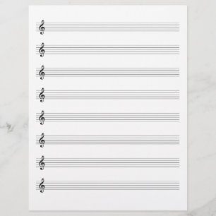 Two-Sided Treble Clef Music Manuscript Staff Paper