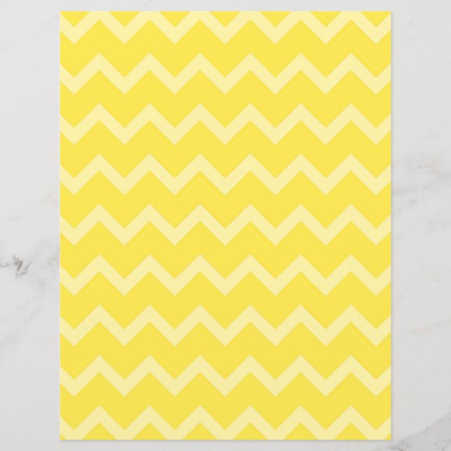 Two-Sided Yellow Chevron Scrapbook Paper (Front)