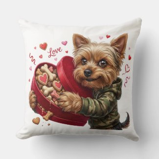 Two-Sided Yorkie Valentine Pillow | Love & Rebel