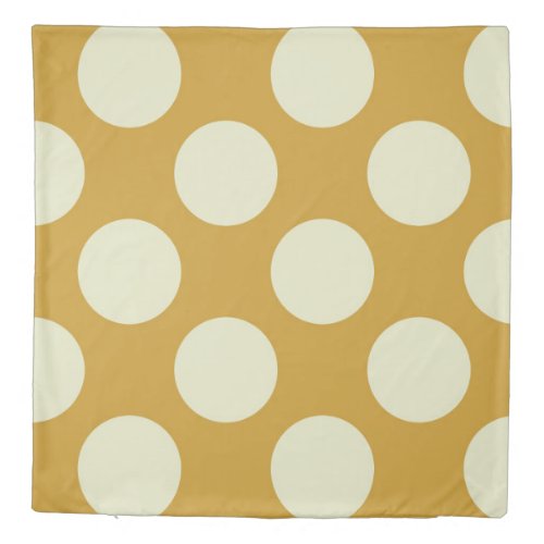 Two sides circles polka dots yellow ochre green duvet cover