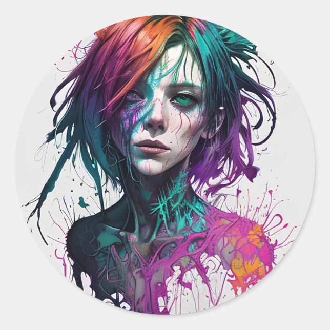 Two Sides Classic Round Sticker (Front)