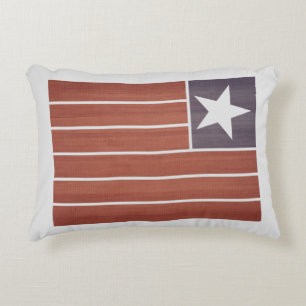 Two sides Designs with Patriotic American flag Accent Pillow